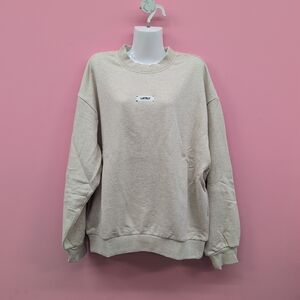 Lately Lounge The Label Core Crewneck Long Sleeve Sweatshirt M Heathered Oatmeal